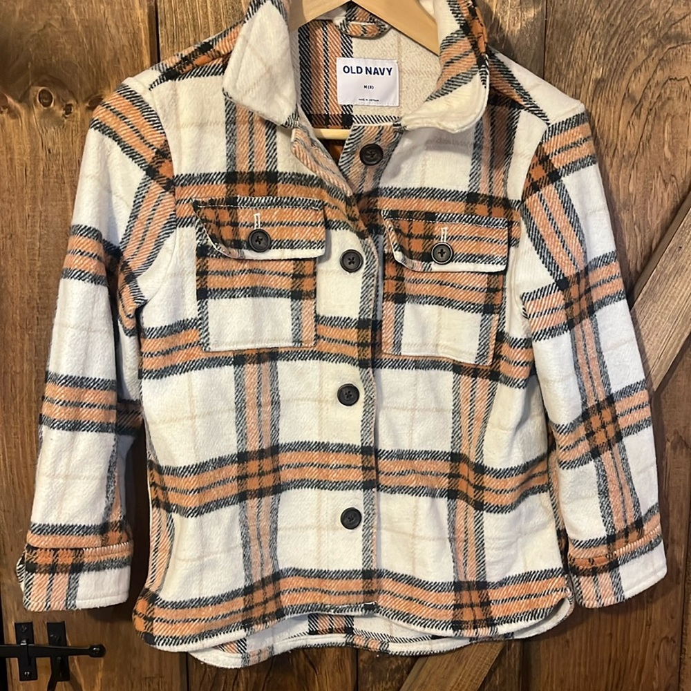 Old Navy girls size 8 plaid shacket